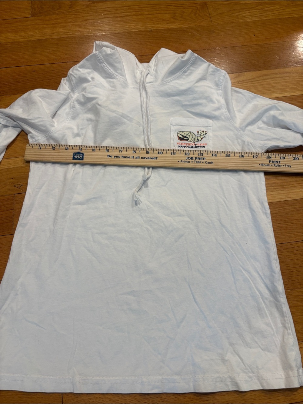 Vineyard Vines White Halloween Mummy Whale Pocket Hoodie View 5